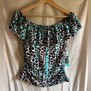 NWT Penbrooke Swimsuit Top | Tummy Control | Off Shoulder Ruffle | Size 10